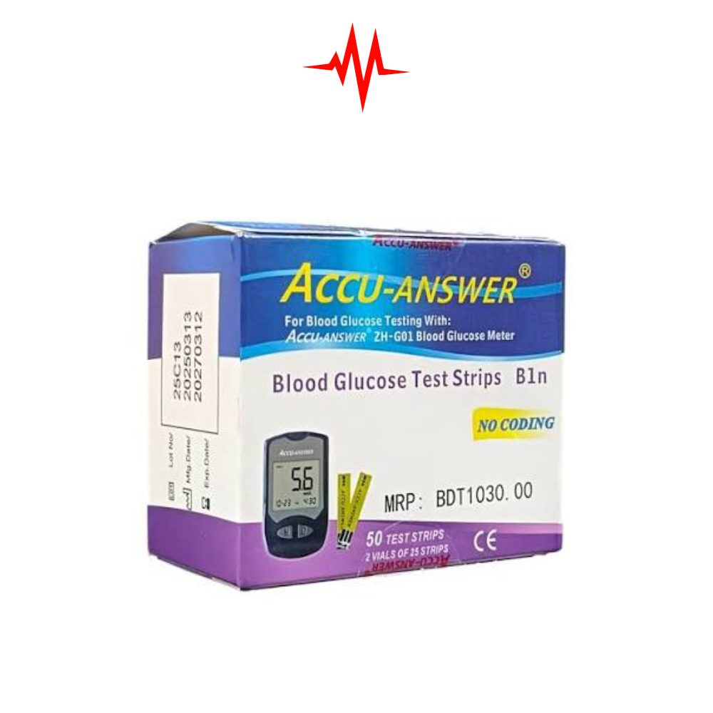 Precision Accu Answer Glucose Meter Test Strip – 50 strips