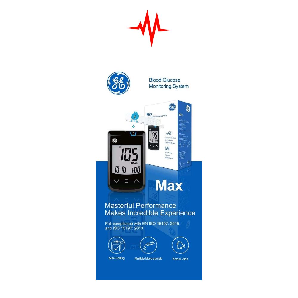 GE Max Blood Glucose Digital BP Machine Kit