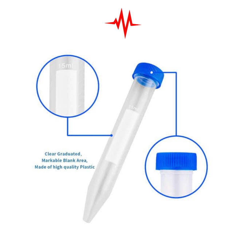 Precision Plastic Test Tube-15ml For Laboratory (100 Pcs)