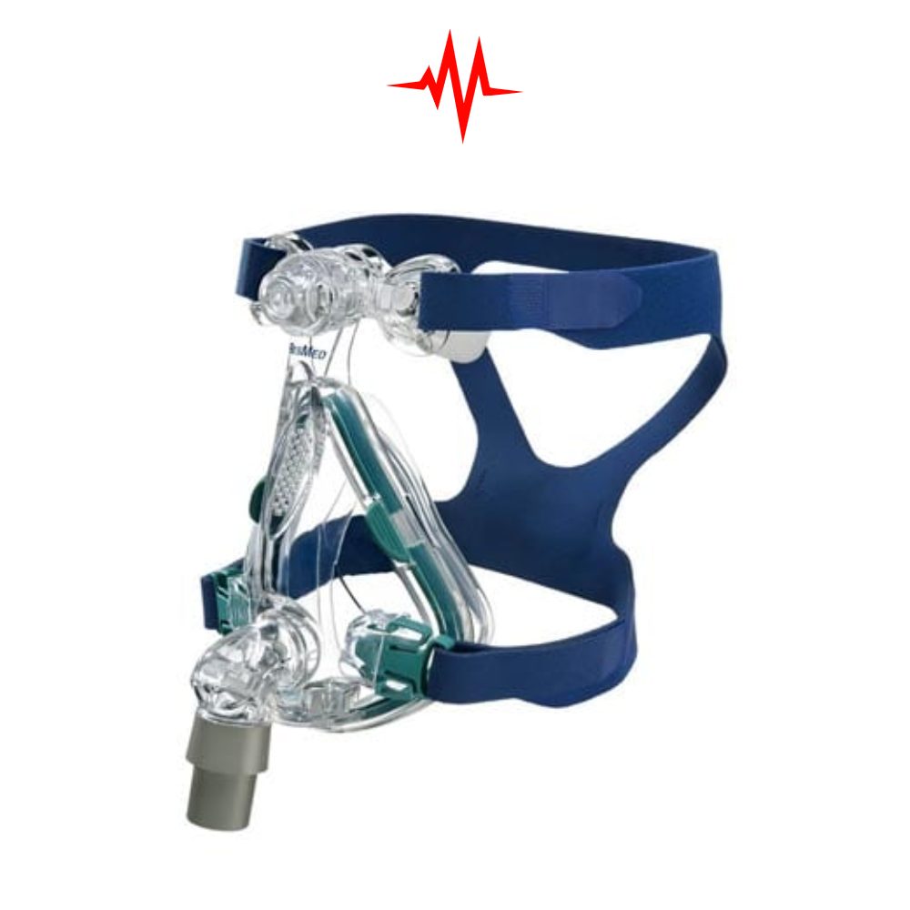 Precision ResMed Mirage Quattro Full Face Mask with Headgear which covers the entire nose and mouth.