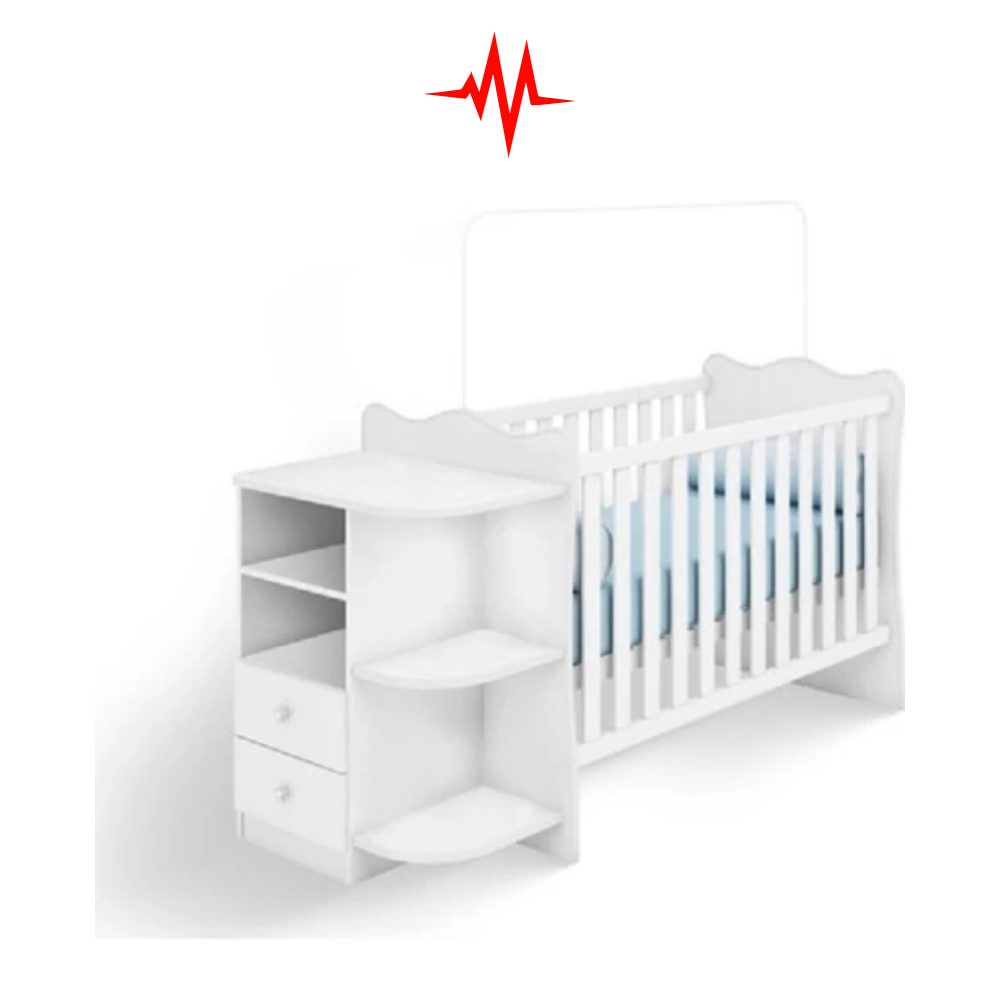 Precision White Rectangular Baby Cot